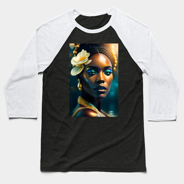 Black History Month Beautiful Melanin Black women Baseball T-Shirt by Fun and Cool Tees